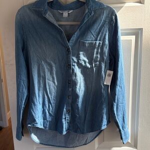 Blue Denim Button-Up Shirt